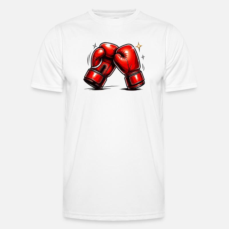 Rote Boxhandschuhe Kraft und Dynamik - Männer Funktions-T-Shirt - Weiß