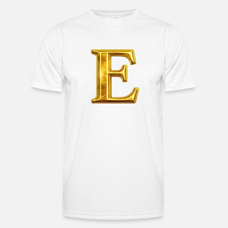 Golden E Monogram Design - Funktionsshirt til herrer - hvid