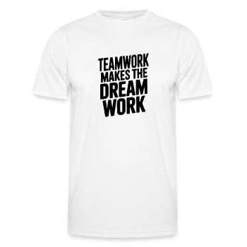 Le travail d’équipe fait fonctionner le rêve - T-shirt sport Homme - blanc - Devant - AI Model Male 178 dark (178cm)