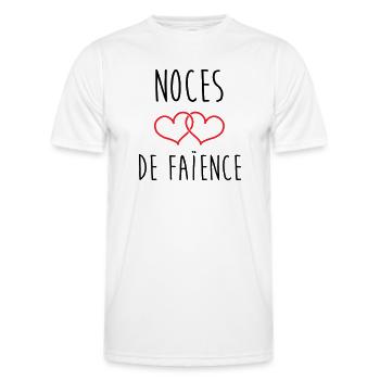 earthenware wedding 9 years of marriage - Men's Functional T-Shirt - white - Front - AI Model Male 178 dark (178cm)
