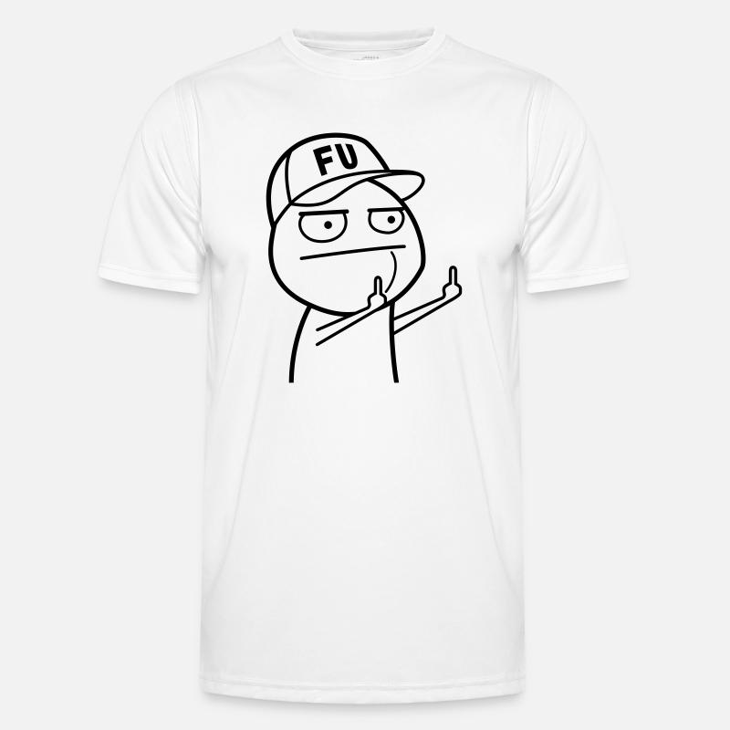 FU Meme with baseball cap (color changeable) Men's Functional T-Shirt