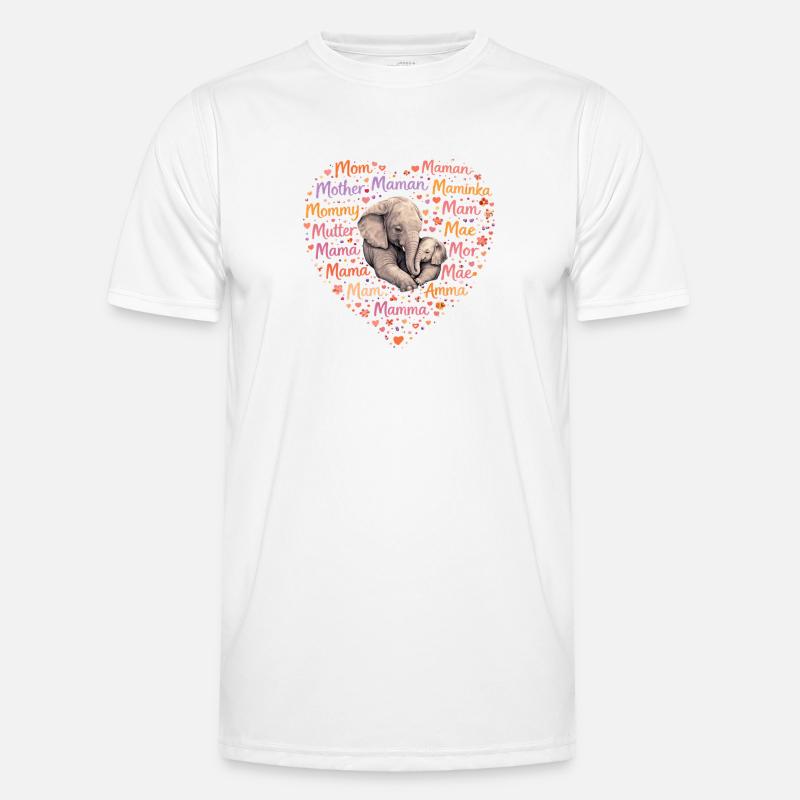 Elefant Mama Herz – Muttertag Geschenk Männer Funktions-T-Shirt