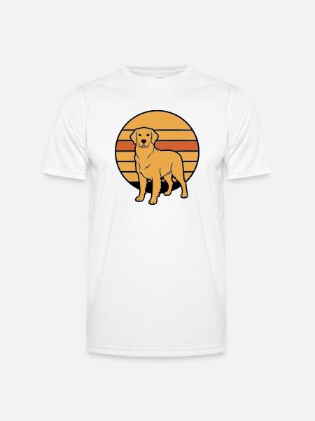Dog Retriever Retro Sunset - Men's Functional T-Shirt - white