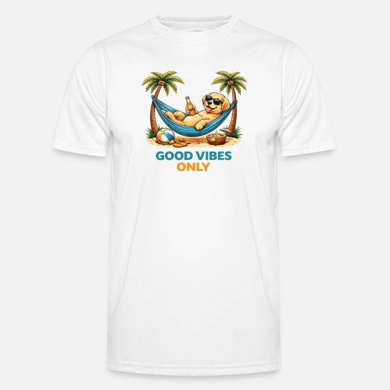 Hvalp i hængekøje – Chill mode - Funktionsshirt til herrer - hvid