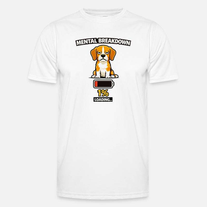 Mental Breakdown Beagle Loading - Men's Functional T-Shirt - white