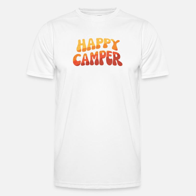 Happy Camper Gradient Text Männer Funktions-T-Shirt