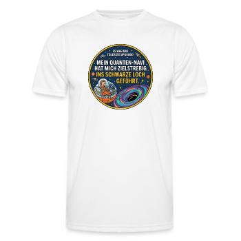 Schwarzes Loch Navi lustiger Spruch - Männer Funktions-T-Shirt - Weiß - Vorne - AI Model Male 178 dark (178cm)
