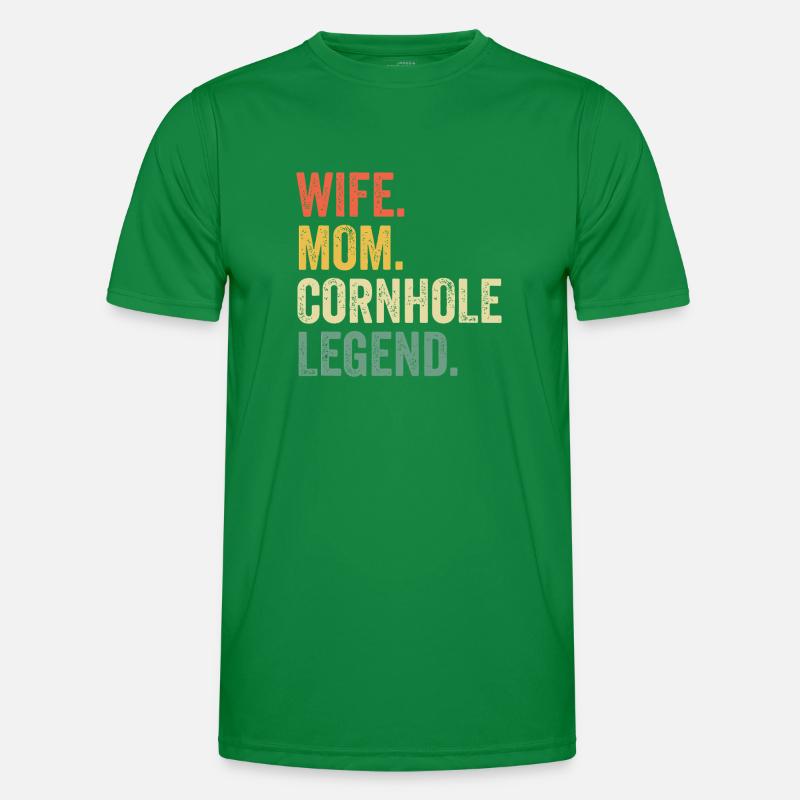 Ehefrau-Mama Cornhole-Legende Männer Funktions-T-Shirt