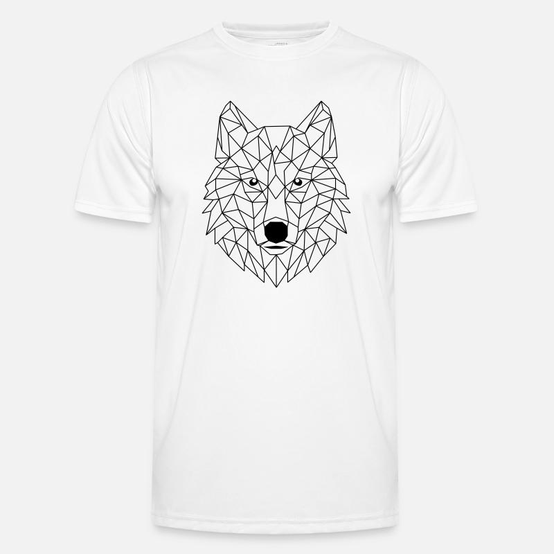Wolf Polygon - Men's Functional T-Shirt - white