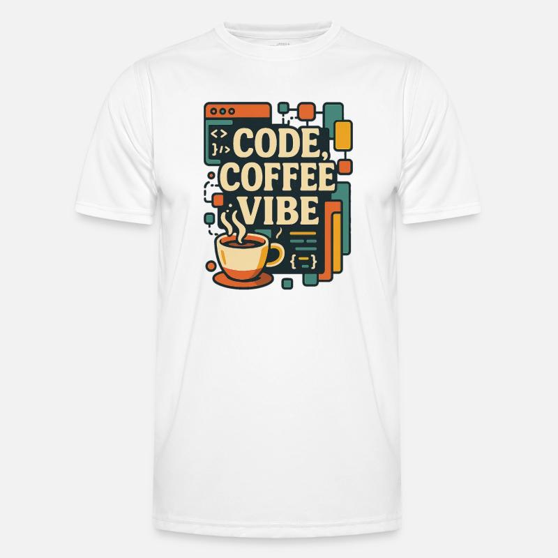 Code Coffee Vibe – Lustiges Programmer T-Shirt Männer Funktions-T-Shirt