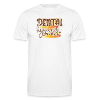 Script du coucher du sol hygiéniste léopard - T-shirt sport Homme - blanc - Devant - AI Model Male 178 dark (178cm)
