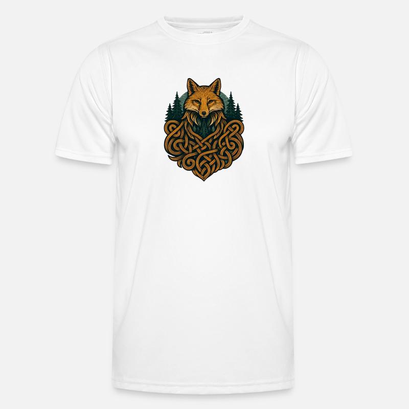 Fox in Knotted Artificial Forest - Men's Functional T-Shirt - white