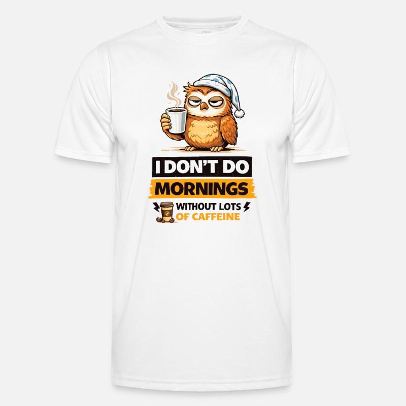 Søvnugle Morgenbryg - Funktionsshirt til herrer - hvid