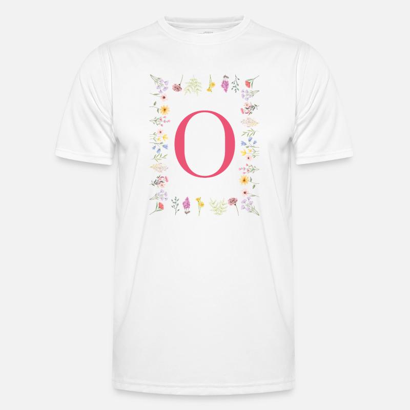 Florale Initialen "O", Buchstaben Monogramm  Männer Funktions-T-Shirt
