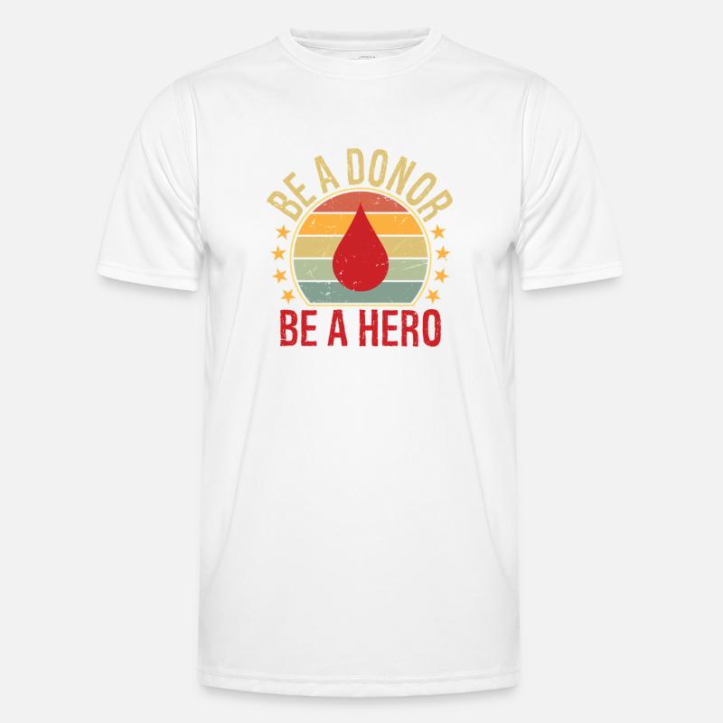Sei ein Spender Sei ein Held - Männer Funktions-T-Shirt - Weiß