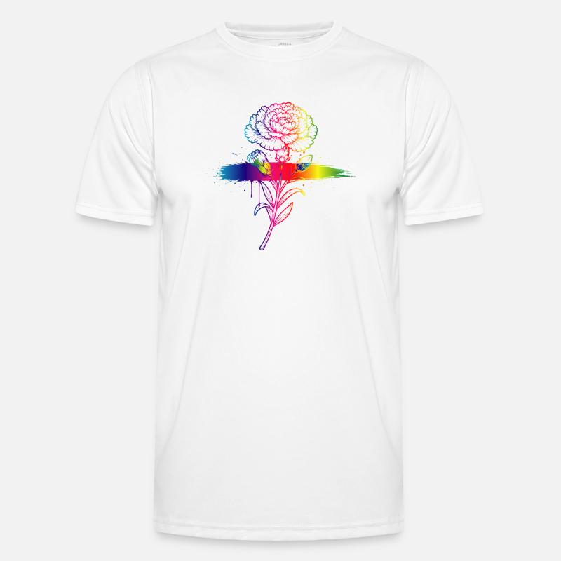 Rainbow Carnation Neon Gradient Art Men's Functional T-Shirt