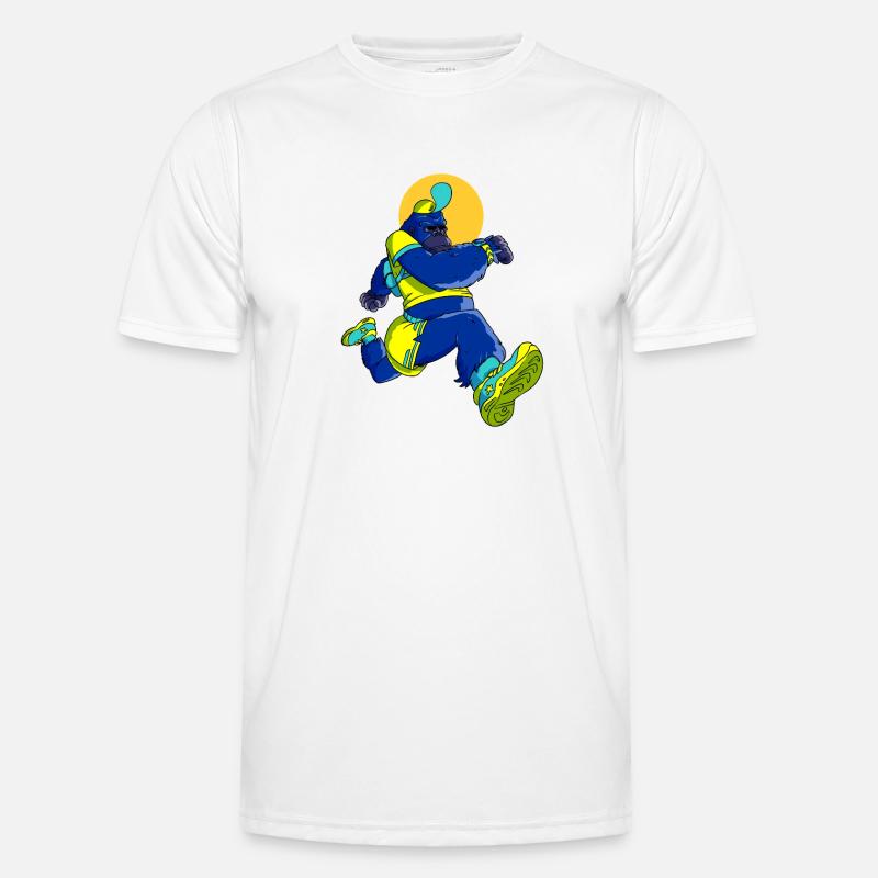 Blauer Gorillaläufer Männer Funktions-T-Shirt