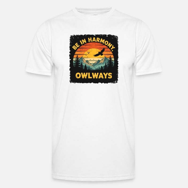 Owl Harmony at Sunset Men's Functional T-Shirt