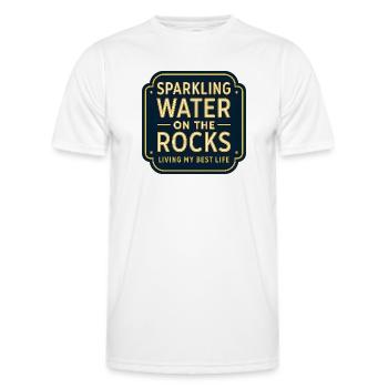 Sparklendes Wasser auf Felsen Neon - Männer Funktions-T-Shirt - Weiß - Vorne - AI Model Male 178 dark (178cm)
