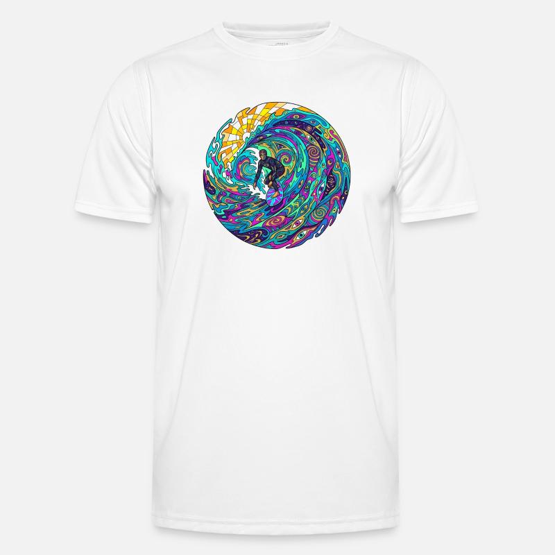 Psychedelic Surf Wave Men's Functional T-Shirt