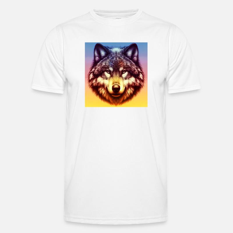 Wolf - Männer Funktions-T-Shirt - Weiß