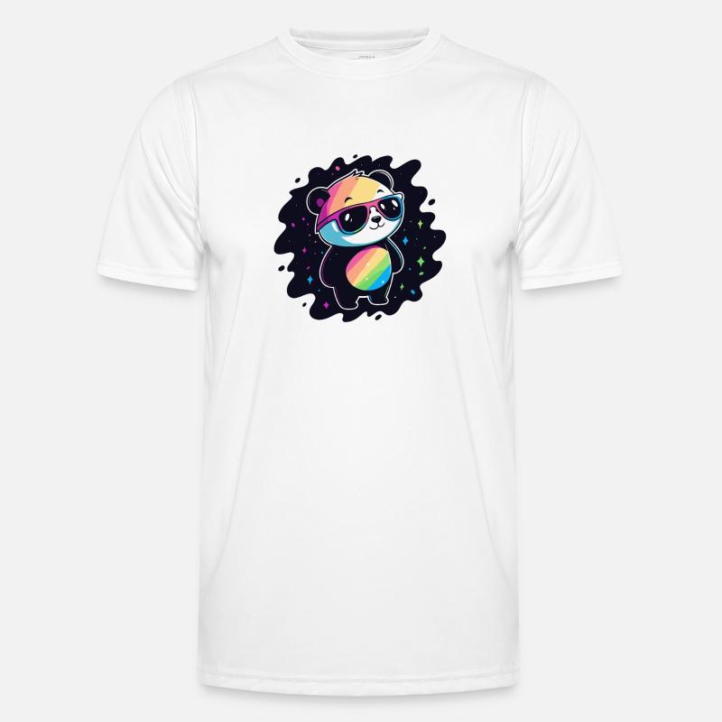 Panda Rainbow Galaxy Coole Brillen Männer Funktions-T-Shirt