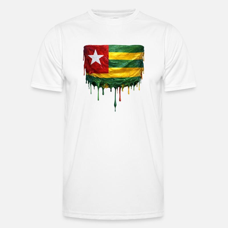 Togo Flag Drop Kunst - Funktionsshirt til herrer - hvid