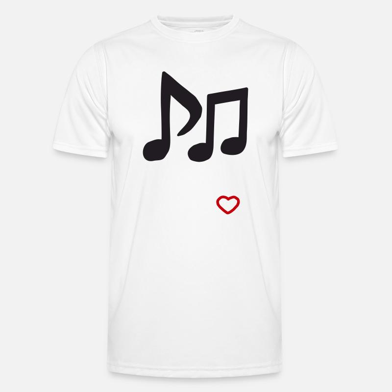 Heart Melody Notes Design Men's Functional T-Shirt