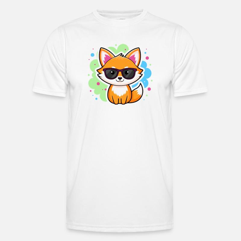 Fuchs-Pop-Brille Männer Funktions-T-Shirt