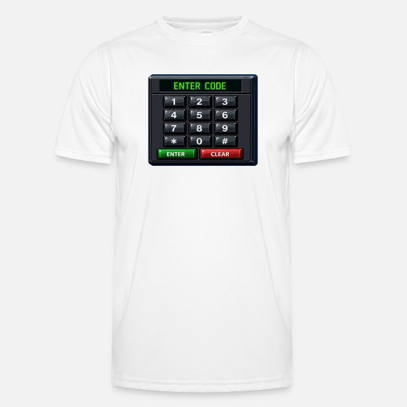 Enter Code Keypad Neon - Men's Functional T-Shirt - white