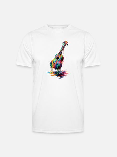 Ukulele med dryppende maling - Funktionsshirt til herrer - hvid