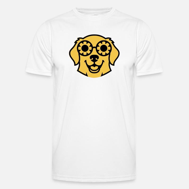 Labrador Blume Brille Peace Comic Männer Funktions-T-Shirt