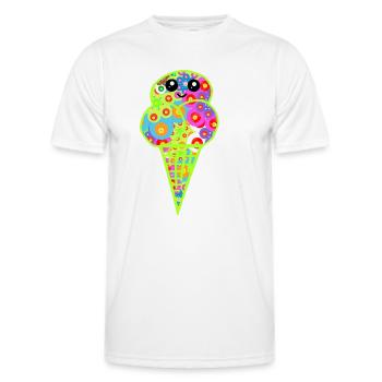Retro Eis Vintage Kinder Kind 60er  - Männer Funktions-T-Shirt - Weiß - Vorne - AI Model Male 178 dark (178cm)
