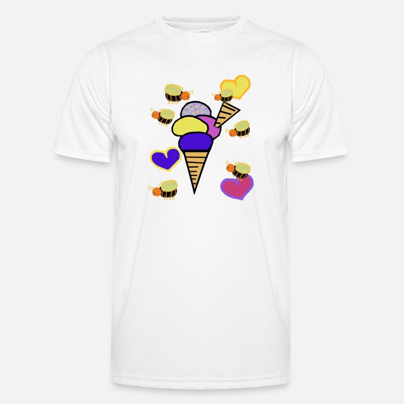 Retro Eis Eiskrem Eiscreme Bienen Männer Funktions-T-Shirt