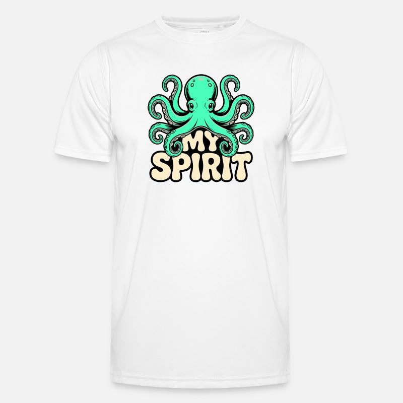 Bläckfiskande - Funktions-T-shirt herr - vit