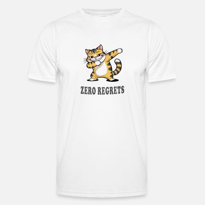 Zero Regrets Funny Cat Sarcasm Design Men's Functional T-Shirt