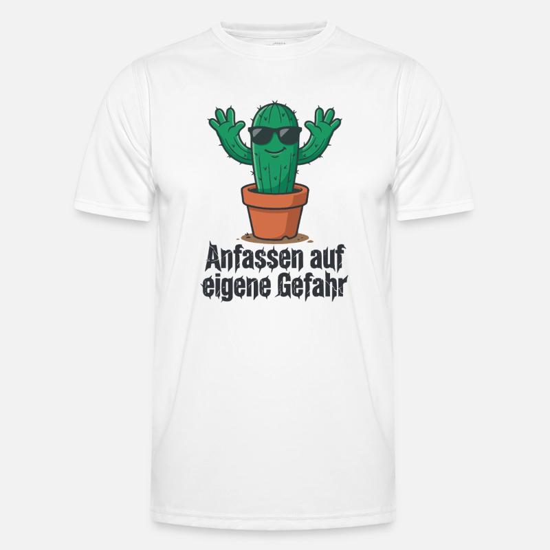 Cactus Sunglasses Warning ! - Men's Functional T-Shirt - white