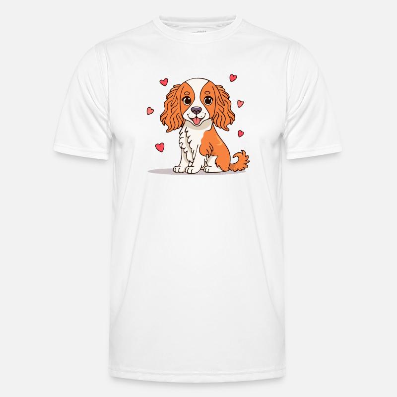 Cavalier Spaniel (Comic) - Men's Functional T-Shirt - white
