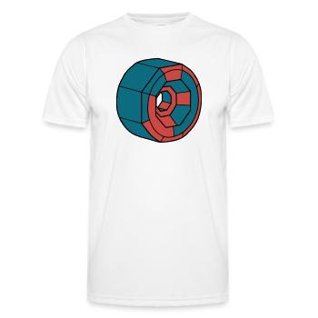 Detaillierte Skateboard Rolle Crew - Männer Funktions-T-Shirt - Weiß - Vorne - AI Model Male 178 dark (178cm)