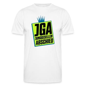 Junggesellenabschied JGA Neon Design - Männer Funktions-T-Shirt - Weiß - Vorne - AI Model Male 178 dark (178cm)