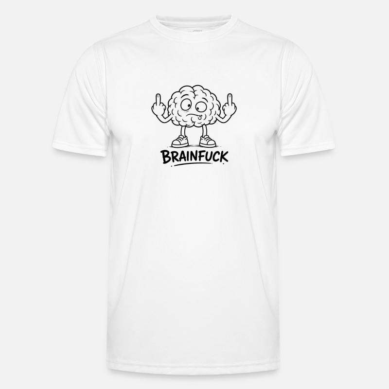 Brain Graffiti With Middle Finger - Men's Functional T-Shirt - white