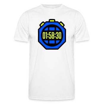 Stopwatch Best Time Half Marathon - Men's Functional T-Shirt - white - Front - AI Model Male 178 dark (178cm)