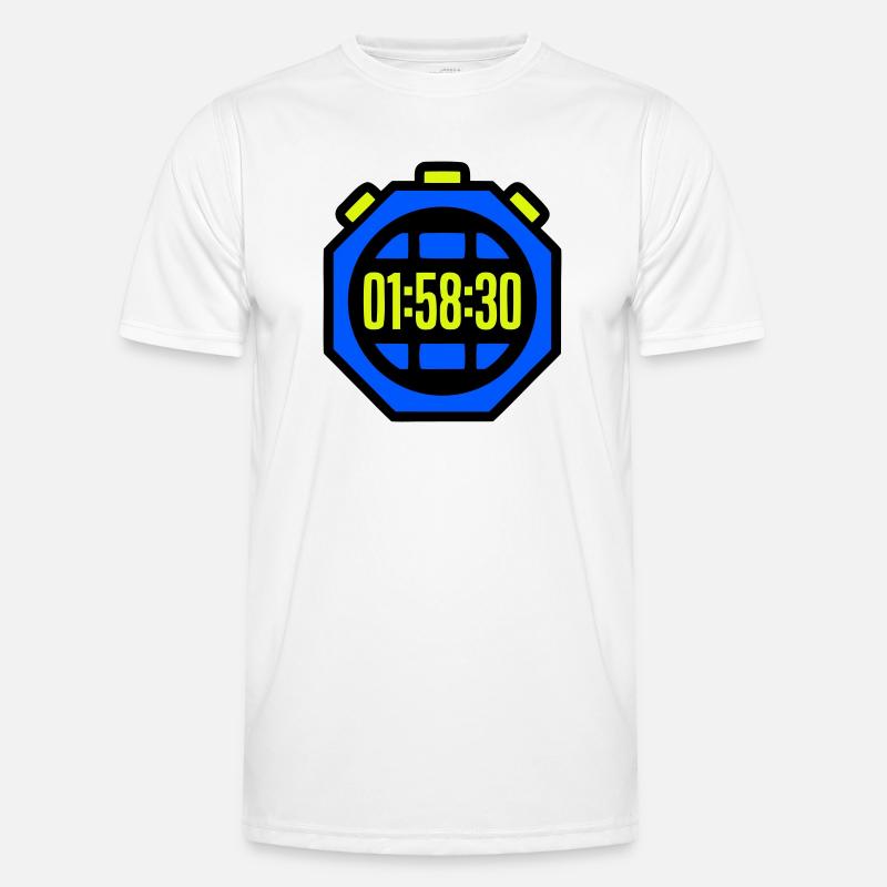 Stopwatch Best Time Half Marathon - Men's Functional T-Shirt - white