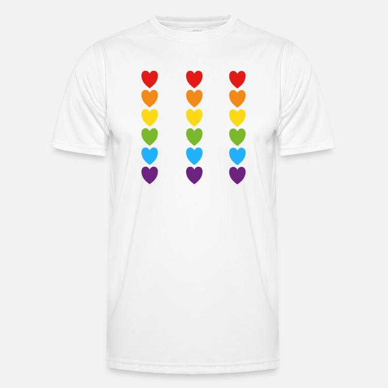 Pride Rainbow Hearts - Men's Functional T-Shirt - white