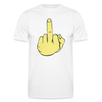 Illustration au doigt puant - T-shirt sport Homme - blanc - Devant - AI Model Male 178 dark (178cm)