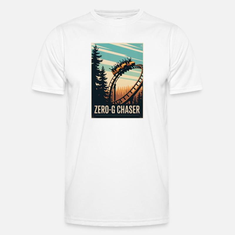 Zero-G Jäger | Achterbahn Thrill - Männer Funktions-T-Shirt - Weiß