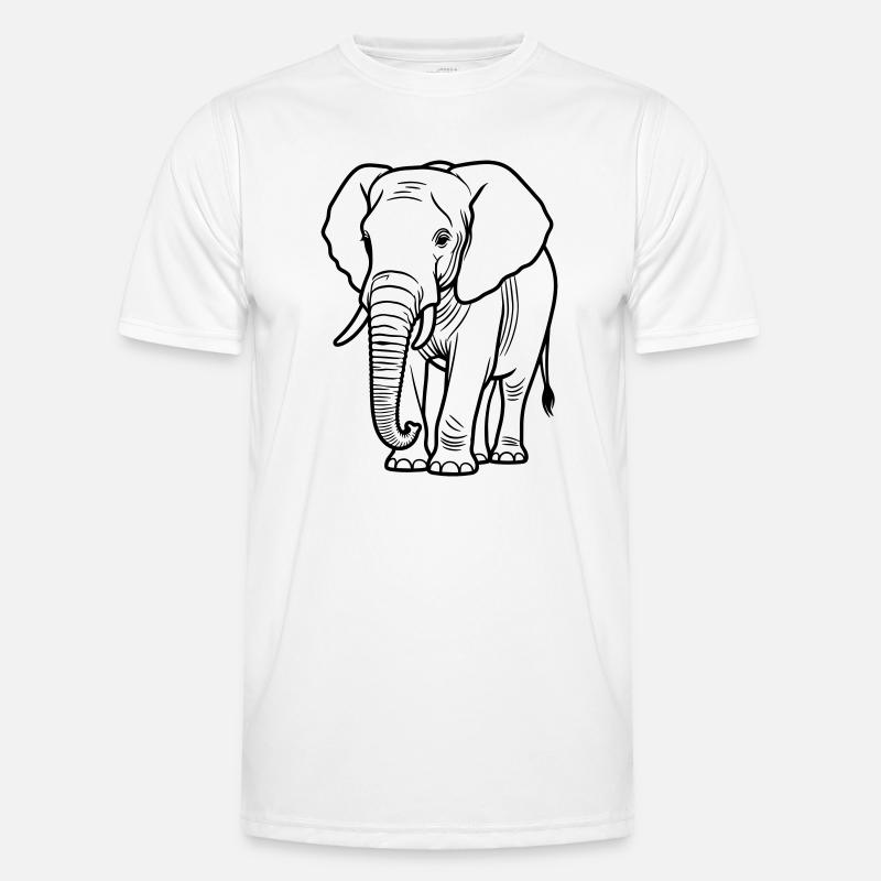 Elefant - Männer Funktions-T-Shirt - Weiß