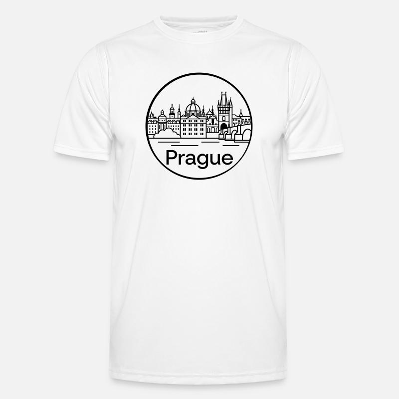 Prag - Männer Funktions-T-Shirt - Weiß