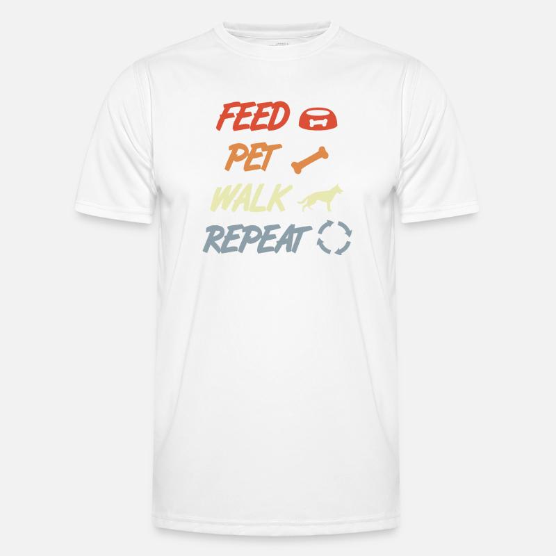Feeding, petting, performing, repeating - Men's Functional T-Shirt - white