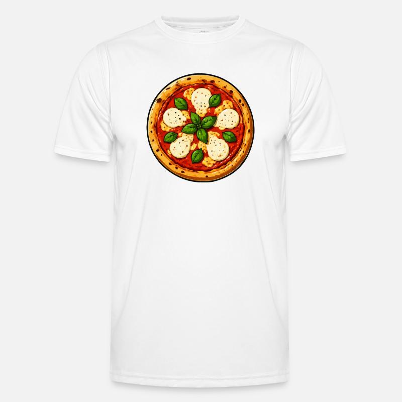 Basil Pizza Comic - Men's Functional T-Shirt - white